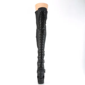 Vegan 20 cm RAPTURE-3045 crâne plateforme bottes overknee femme