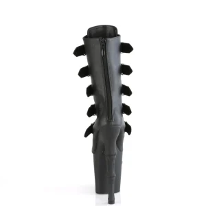 Vegan 20 cm RAPTURE-1052BK bottines boucles à talons hauts crâne
