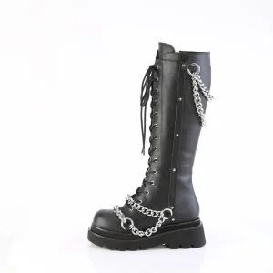 Vegan 6 cm REN-215 gothiques bottes hautes femme à lacets avec chaînes