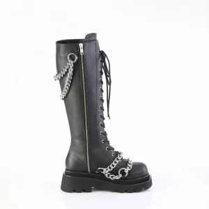Vegan 6 cm REN-215 gothiques bottes hautes femme à lacets avec chaînes