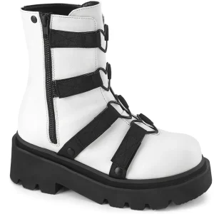 Vegan 6,5 cm RENEGADE-50 demoniacult plateforme bottines alternative blanc