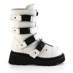Vegan 6,5 cm RENEGADE-55 demoniacult plateforme bottines alternative blanc