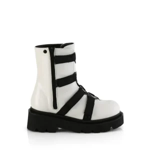 Vegan 6,5 cm RENEGADE-50 demoniacult plateforme bottines alternative blanc