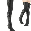 Vegan 13 cm SEDUCE-3019 bottes cuissardes femme talons hauts avec boucles