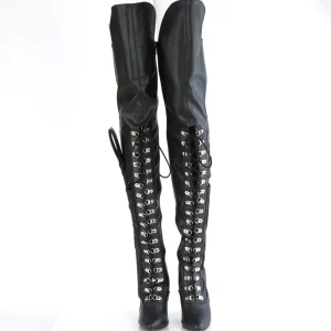 Vegan 13 cm SEDUCE-3082 bottes cuissardes femme talons hauts avec lacets