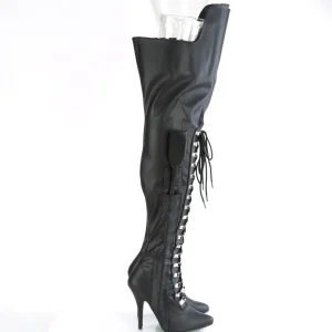 Vegan 13 cm SEDUCE-3082 bottes cuissardes femme talons hauts avec lacets