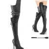 Vegan 13 cm SEDUCE-3080 cuissardes pour homme et drag queens en noires