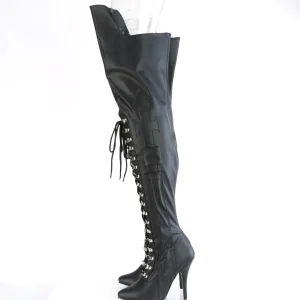 Vegan 13 cm SEDUCE-3082 cuissardes pour homme et drag queens en noires