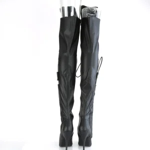Vegan 13 cm SEDUCE-3082 cuissardes pour homme et drag queens en noires