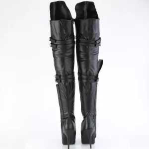 Vegan 13 cm SEDUCE-3080 cuissardes pour homme et drag queens en noires