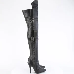 Vegan 13 cm SEDUCE-3080 cuissardes pour homme et drag queens en noires