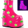 Vegan 18 cm SLAY-77 demoniacult plateforme bottines alternative neon