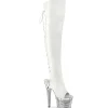 Vegan 18 cm SPECTATOR-3019 bottes overknee femme blanc