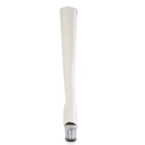 Vegan 18 cm SPECTATOR-3019 bottes overknee femme blanc
