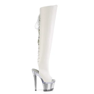 Vegan 18 cm SPECTATOR-3019 bottes overknee femme blanc