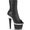 Vegan 18 cm SPECTATOR-1012 bottines plate-forme et bout ouvert noir