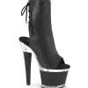 Vegan 18 cm SPECTATOR-1018 bottines plate-forme et bout ouvert noir