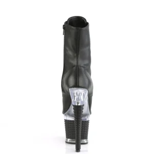 Vegan 18 cm SPECTATOR-1021 bottines plate-forme et bout ouvert noir