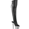 Vegan 18 cm SPECTATOR-3019-2 Noires bottes overknee femme