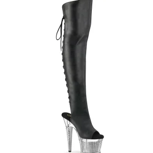 Vegan 18 cm SPECTATOR-3019-2 Noires bottes overknee femme