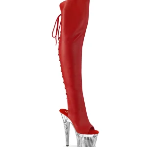Vegan 18 cm SPECTATOR-3019 Rouge bottes overknee femme