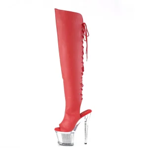 Vegan 18 cm SPECTATOR-3019 Rouge bottes overknee femme