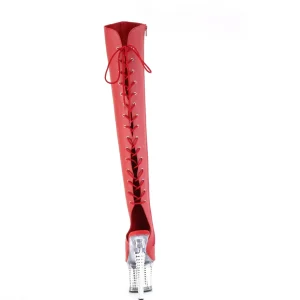 Vegan 18 cm SPECTATOR-3019 Rouge bottes overknee femme