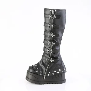 Vegan 12 cm STOMP-223 bottes compensées plateforme cyberpunk à boucles