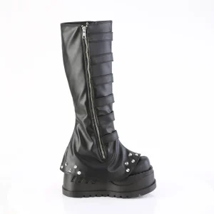 Vegan 12 cm STOMP-223 bottes compensées plateforme cyberpunk à boucles