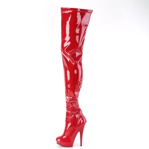 Vegan 15 cm SULTRY-4000 Rouge bottes overknee femme