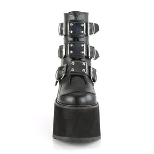 Vegan 14 cm SWING-105 plateforme bottines femmes avec boucles noir