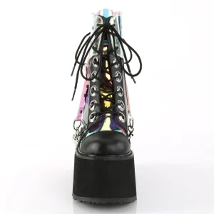 Vegan 14 cm SWING-115 plateforme bottines femmes avec boucles noir