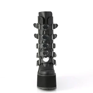 Vegan 14 cm SWING-230 plateforme bottes femme hauteur mollet à boucles noir