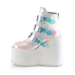 Vegan 14 cm SWING-105 plateforme bottines femmes avec boucles effet nacré