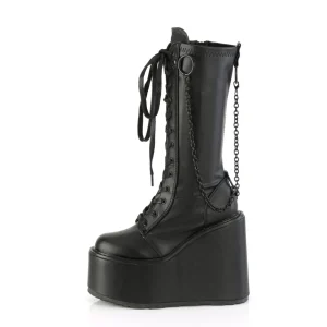 Vegan 14 cm SWING-150 plateforme bottes femme hauteur mollet à lacets