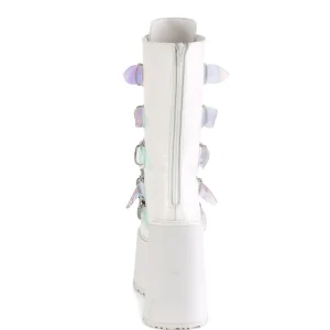 Vegan 14 cm SWING-230 plateforme bottes femme hauteur mollet à boucles effet nacré