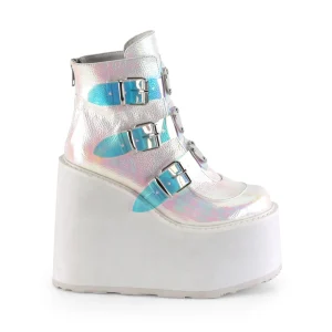 Vegan 14 cm SWING-105 plateforme bottines femmes avec boucles effet nacré