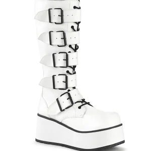 Vegan 8,5 cm TRASH518 cyberpunk plateforme bottes hautes homme blanc