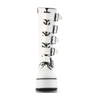 Vegan 8,5 cm TRASH518 cyberpunk plateforme bottes hautes homme blanc