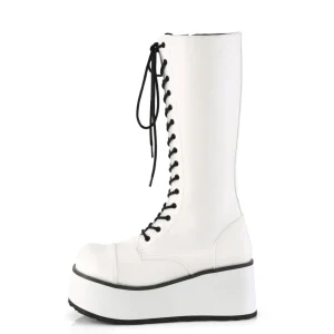 Vegan 8,5 cm TRASH502 cyberpunk plateforme bottes hautes homme blanc