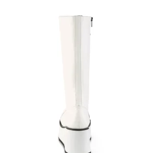 Vegan 8,5 cm TRASH502 cyberpunk plateforme bottes hautes homme blanc