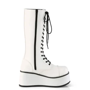 Vegan 8,5 cm TRASH502 cyberpunk plateforme bottes hautes homme blanc