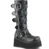 Vegan 8,5 cm TTRASH518 cyberpunk plateforme bottes hautes homme noir