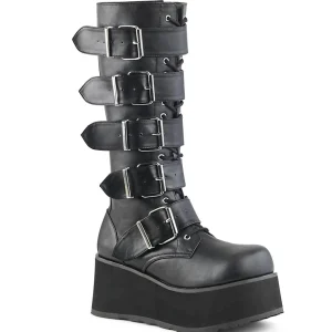 Vegan 8,5 cm TTRASH518 cyberpunk plateforme bottes hautes homme noir