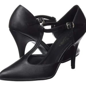 Vegan 10 cm VANITY-415 escarpins à talon aiguille t-strap noires