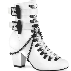 Vegan 7,5 cm VIVIKA-128-2 Bottines victoriennes à talons épais