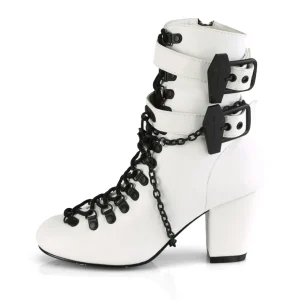 Vegan 7,5 cm VIVIKA-128-2 Bottines victoriennes à talons épais