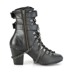 Vegan 7,5 cm VIVIKA-128 Bottines victoriennes à talons épais