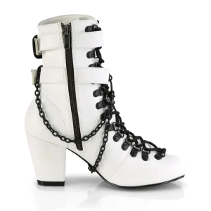 Vegan 7,5 cm VIVIKA-128-2 Bottines victoriennes à talons épais