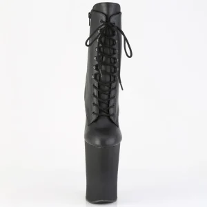 Vegan 20 cm WORSHIP-1020 Heelless bottines pony talons noires